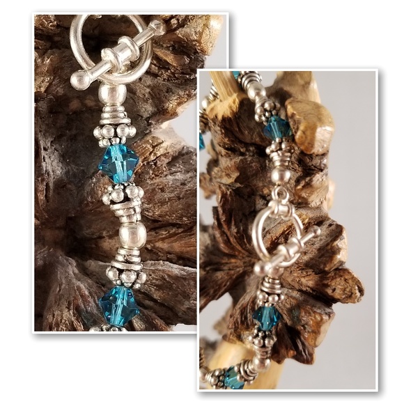 Sterling Silver and Swarovski Bracelet - Picture 3 of 7